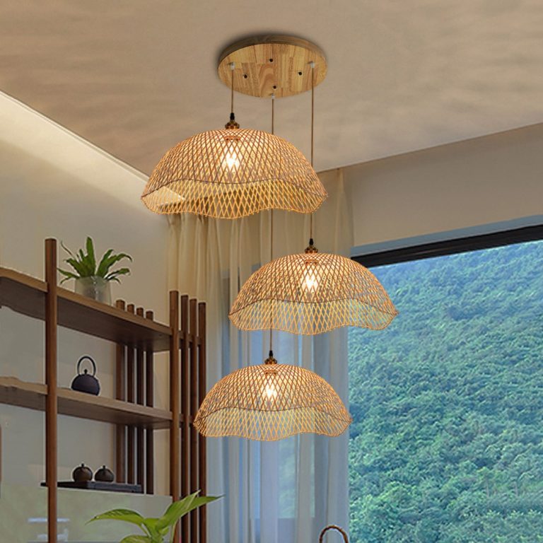 Hot Sale Large Indoor Rattan Pendant Lightings Vintage Style Luxurious Lampshade Covers for Hotel and Restaurant ODM Supply