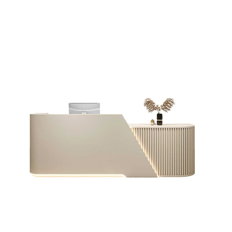 2024 Hot Luxury Beauty Salon Spa Furniture White Reception Desk Office Reception Desk LED Light Reception Desk