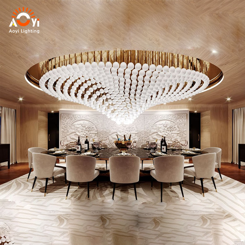 White Globe Cluster Chandelier - Luxury Dining Room/Hotel Suite Elegant Ambient Lighting