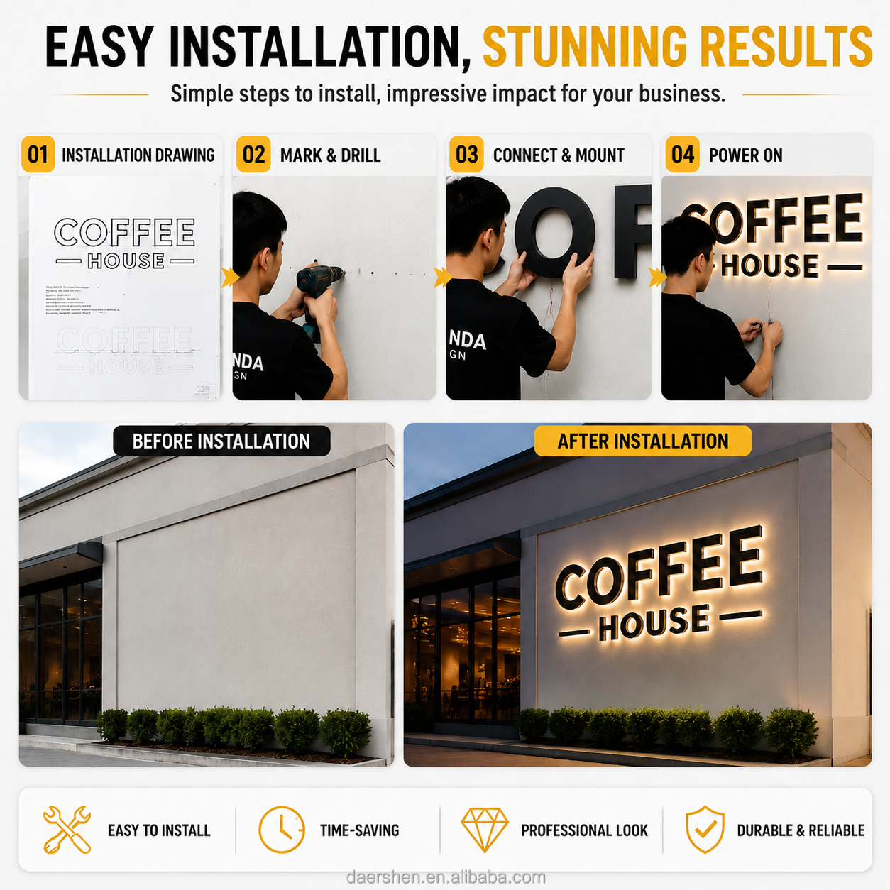 Custom 3D Acrylic Frontlit LED Letters Waterproof Signage for Florist Shop and Flower Boutique Luminous Advertising Decor