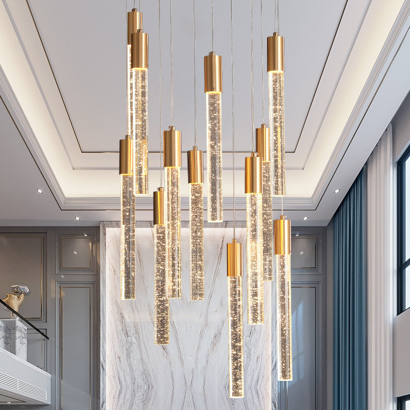 Large Luxury Modern Chandelier for Duplex Buildings Creative Living Room Lamp Hotel Lobby Sales Office Loft Staircase-for Villas