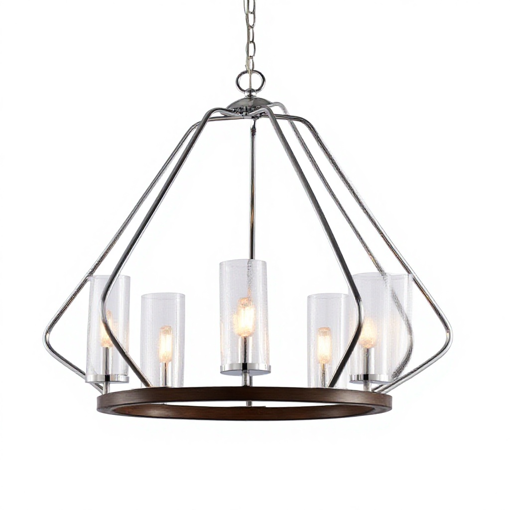 OEM ODM Modern Chandelier Nordic Dining Room Foyer Villa Lamp Geometric Metal Designer Lantern Fixture Light