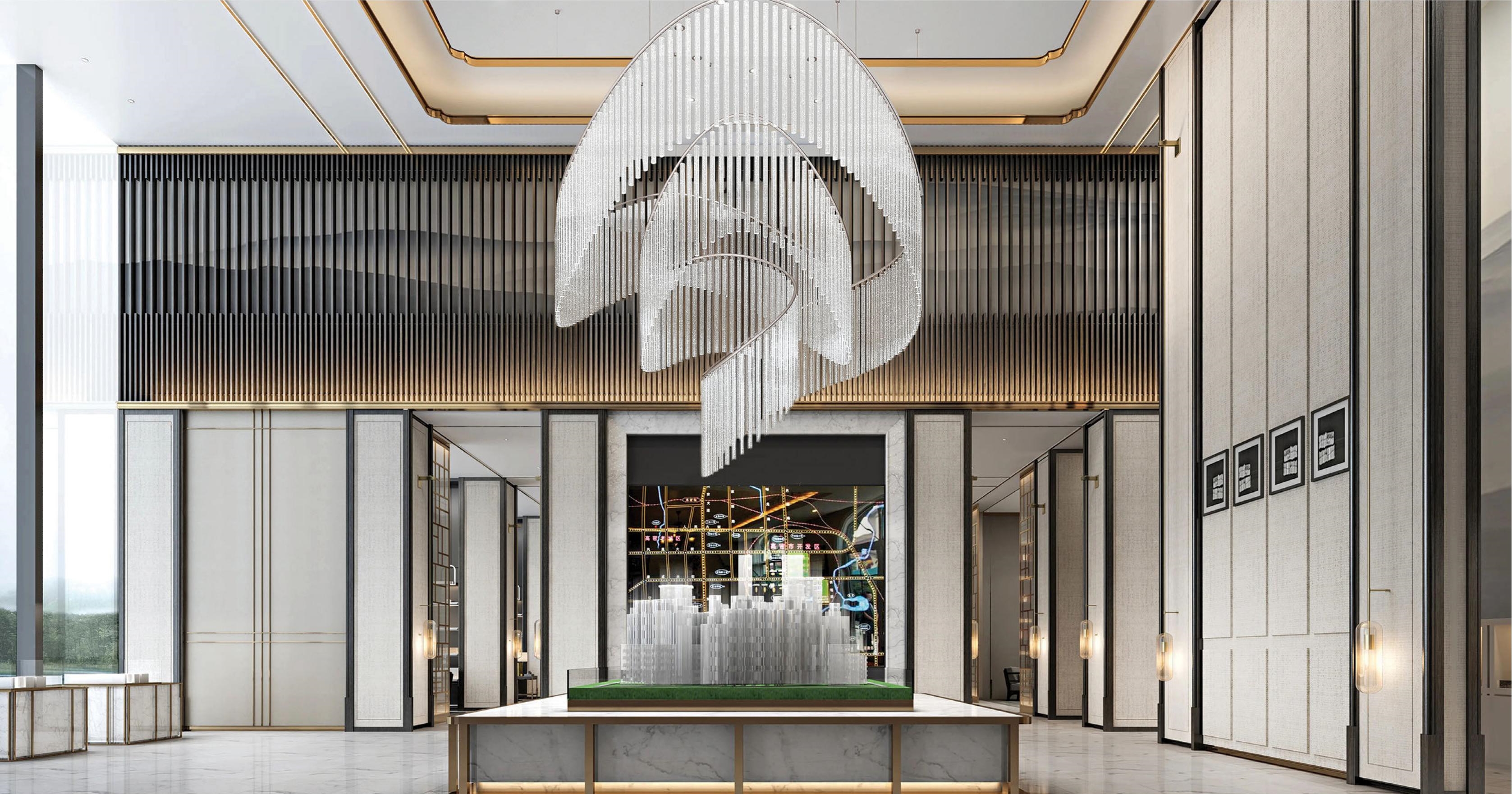 Customized Hotel Lobby Light Ceiling Crystal Modern Decorative Led Bar Home Decor Hanging Lights for Living Room