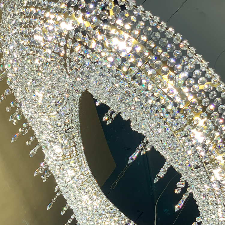 Modern Style Customizable Luxuriant Chandelier Villa Hanging Light Sales Office Kitchen Crystal Pendant Light