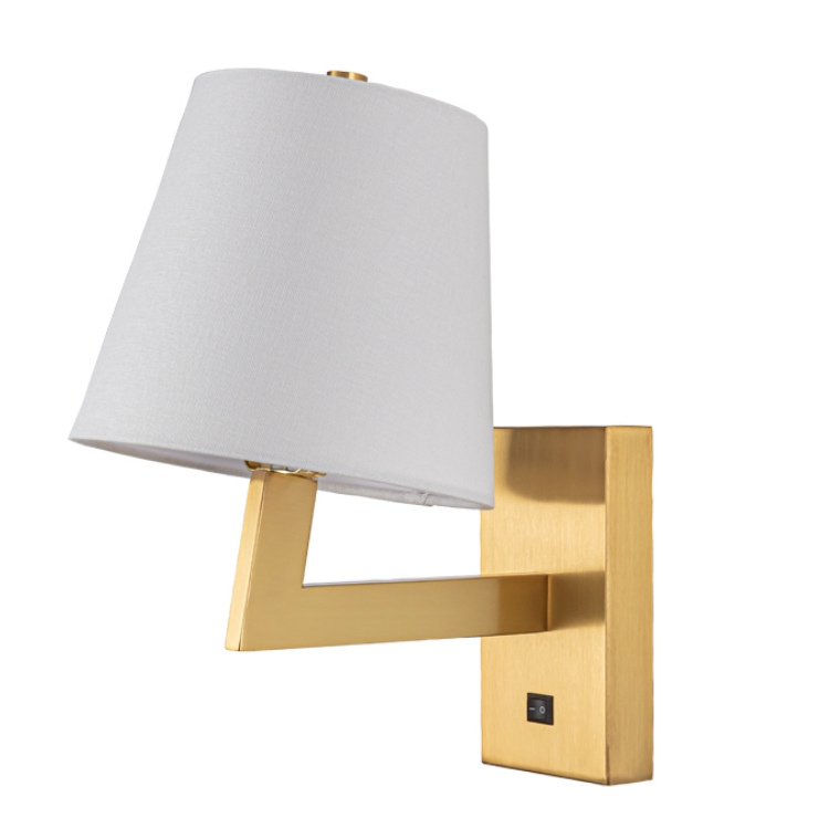 Holiday Inn Hotel Light Set Wall Lamp Brushed Brass Hotel Bedside Lamp Wall Sconce Light with USB Outlets