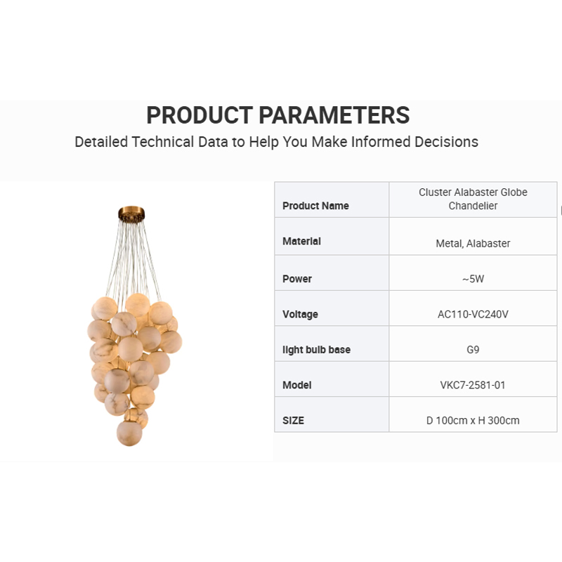 Cluster Alabaster Globe Chandelier Luxury Decorative Lighting Fixture For Hotel Villa Staircase Lobby Modern Wholesale