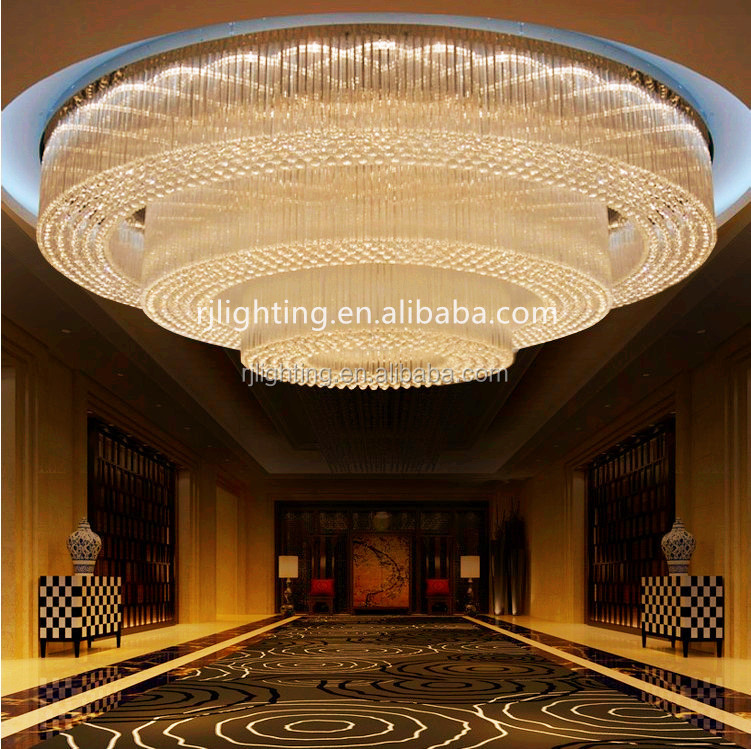 Large Customize Led Lights Hotel Project Lighting Crystal Ceiling Light for Lobby