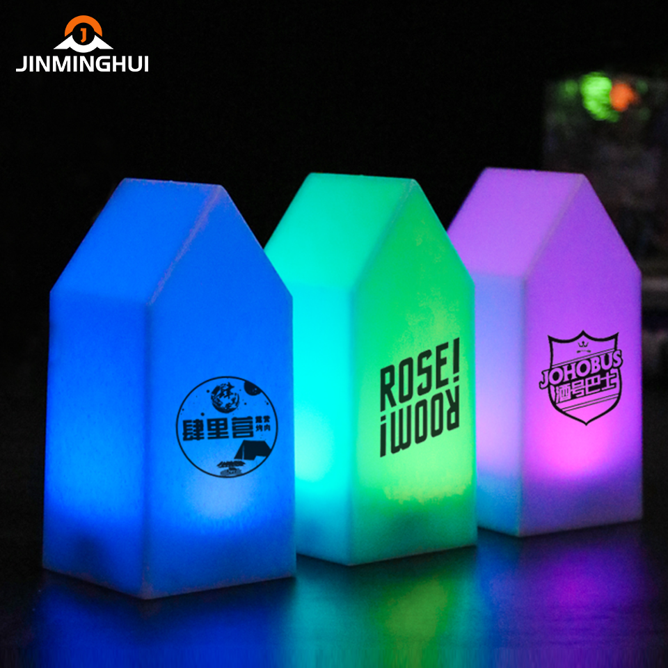 Customized High Quality Restaurant Bar Lounge Nightclub Rechargeable Seven Color Led Table Lamp for VIP Service