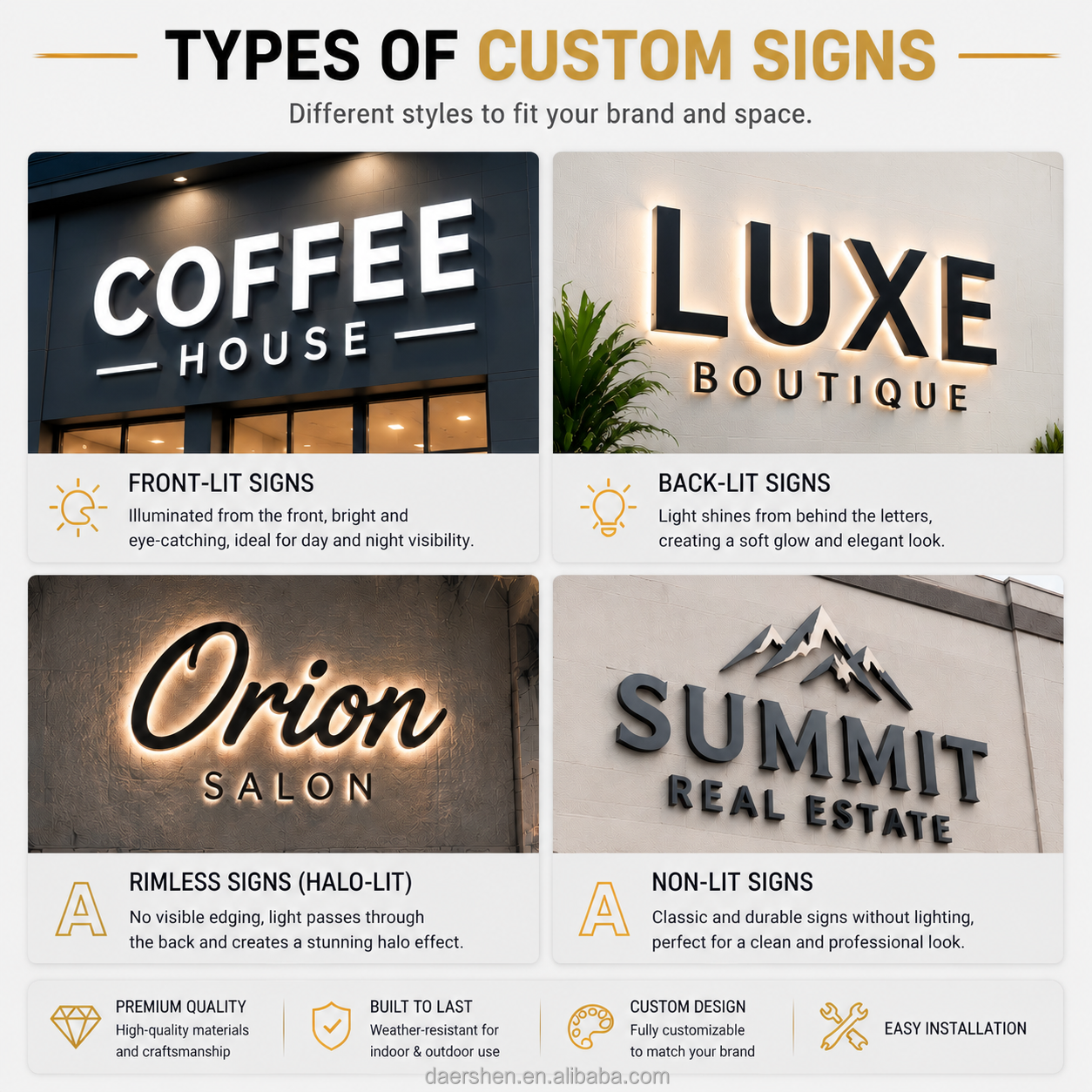 Custom 3D Acrylic Frontlit LED Letters Waterproof Signage for Florist Shop and Flower Boutique Luminous Advertising Decor