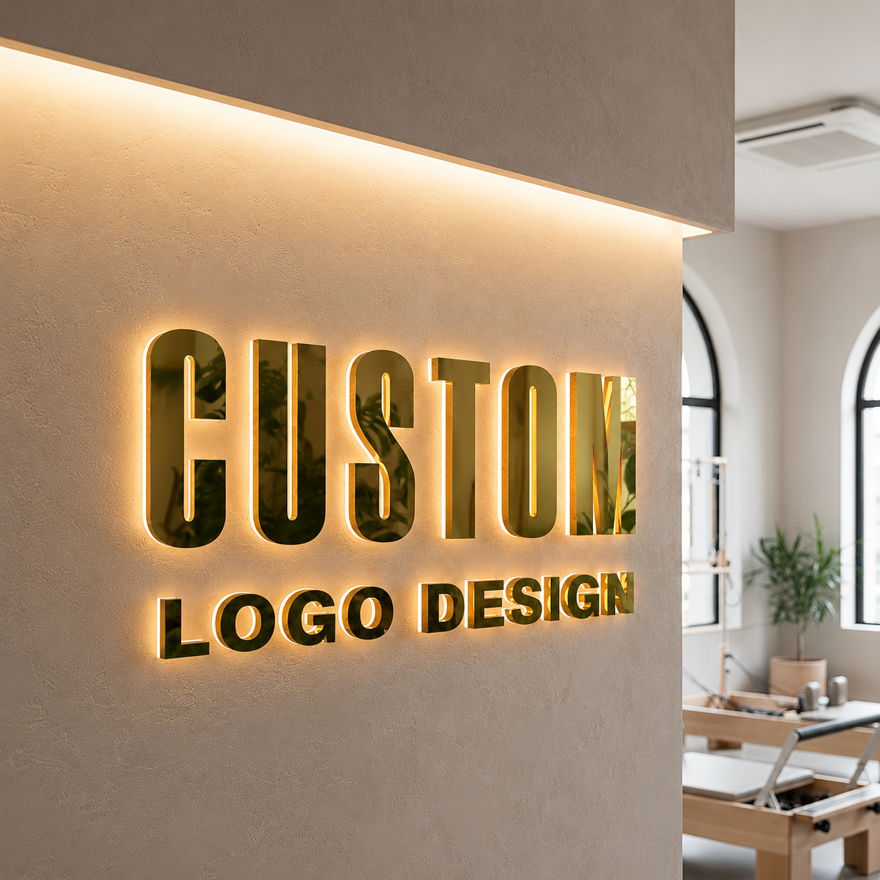 Custom LED Sign Backlit Logo Sign Metal LED Letter Sign Business Reception Wall Signage Indoor Outdoor Hotel Coffee Shop Decor