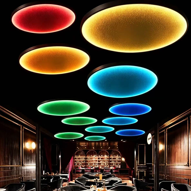 Modern RGB LED Chandelier For Bar Night Clubs Restaurant Atmospheric Decor Smart Color Changing Pendant Light Ceiling Decoration