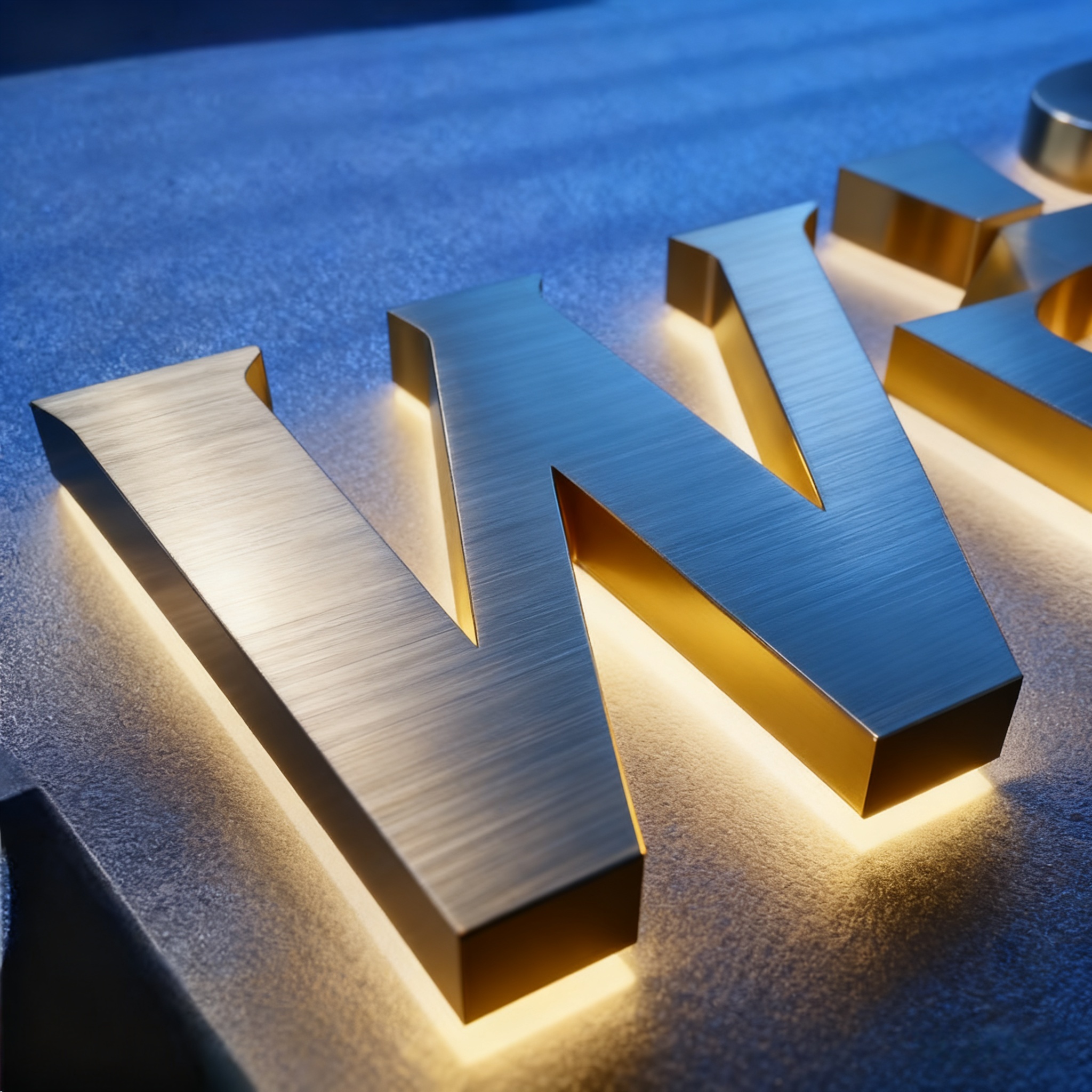 Custom Business Backlit Aluminum Sign 3D Glowing Letter Sign for Hotel Reception Office Lobby Lighting