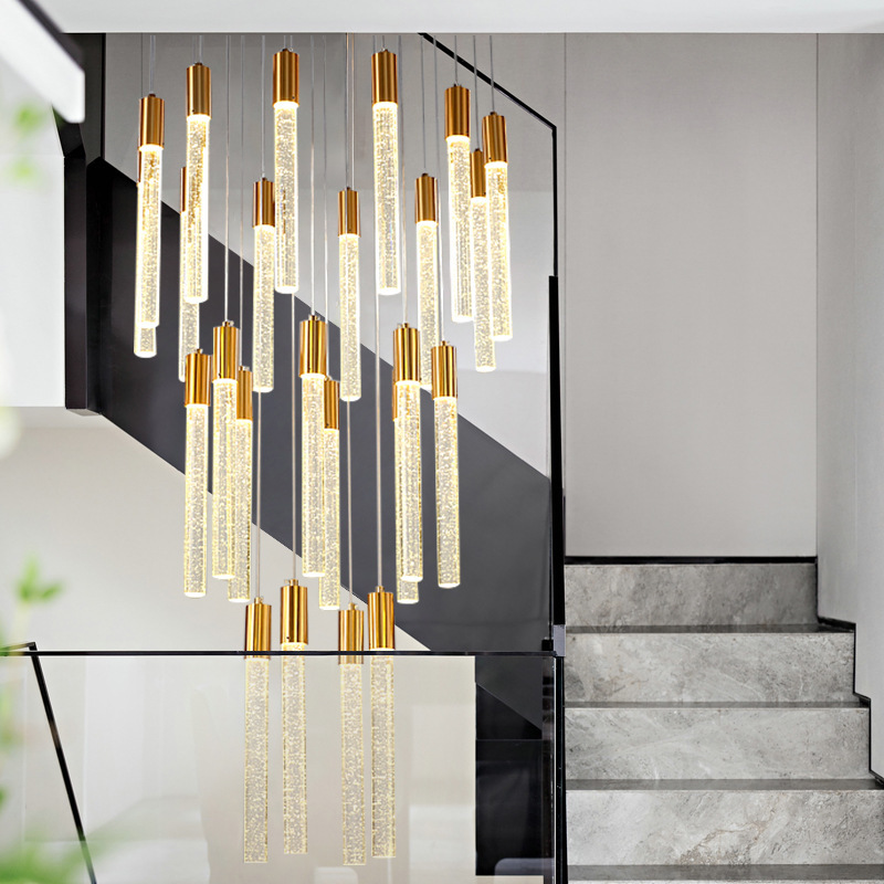 Large Luxury Modern Chandelier for Duplex Buildings Creative Living Room Lamp Hotel Lobby Sales Office Loft Staircase-for Villas