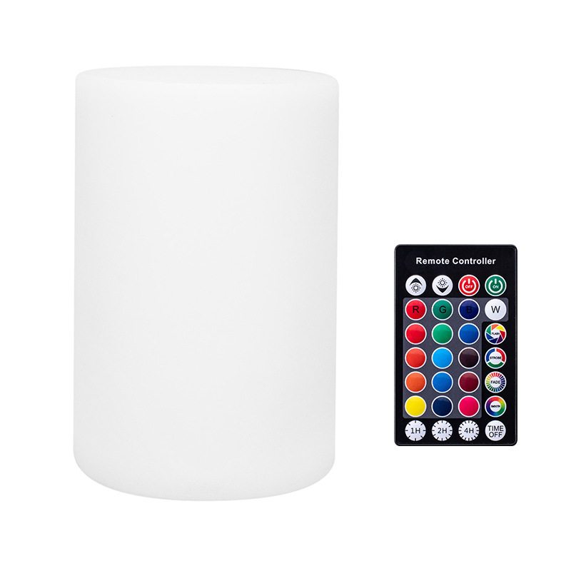 LED Illuminated Cylindrical Lamp Remote Control Creative Outdoor Restaurant Bar Lounge Tabletop Ambiance Light Cafe Decorative
