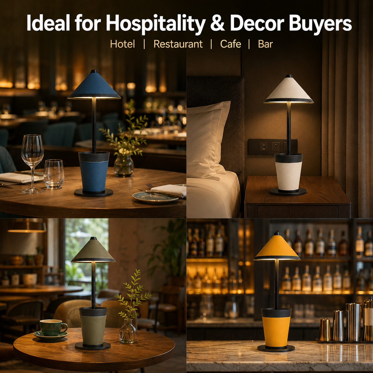 Wood 4000mAh Cordless LED Adjustable Table Lamp Rechargeable Touch Dimmable Cafe Bar Lounge Hotel Home Decor Wholesale