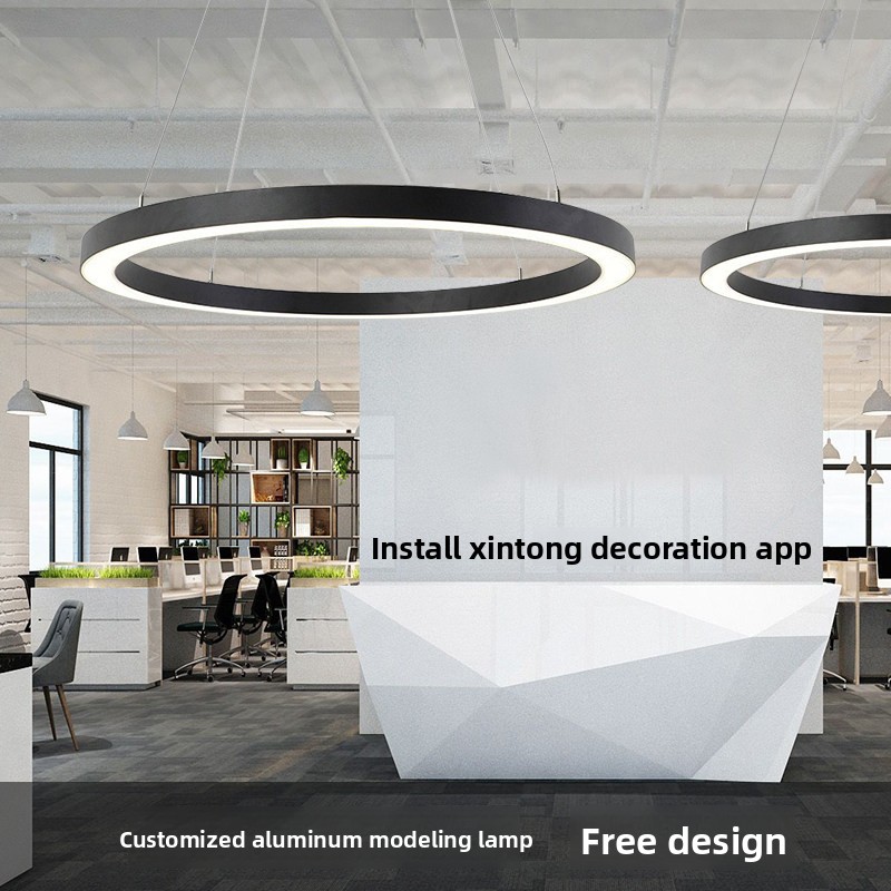LED Iron Commercial Ceiling Light Customized Modern Minimalist Conference Room Lighting 100V-240V Rectangular Office Pendant