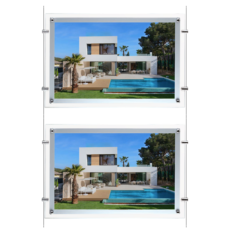 Real Estate Agent Showcase Ceiling Hanging Led Photo LED Window Display Crystal Light Box