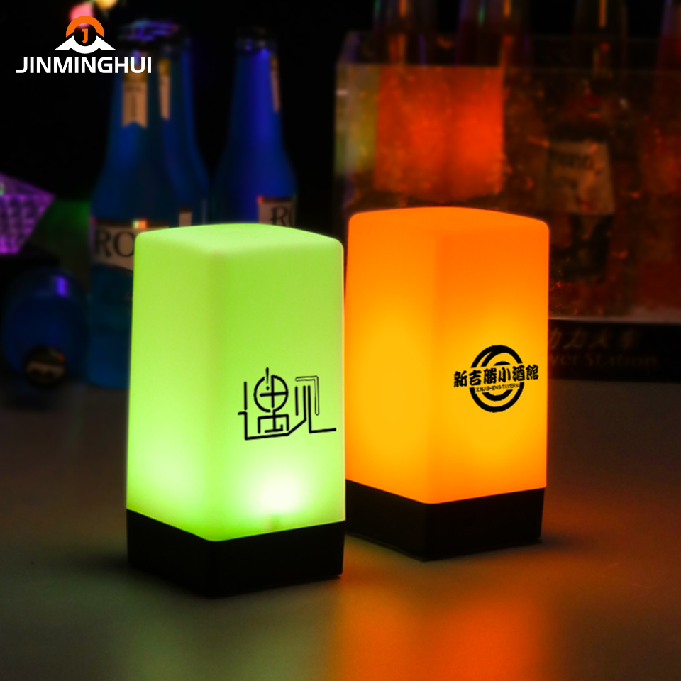 Customized High Quality Restaurant Bar Lounge Nightclub Rechargeable Seven Color Led Table Lamp for VIP Service