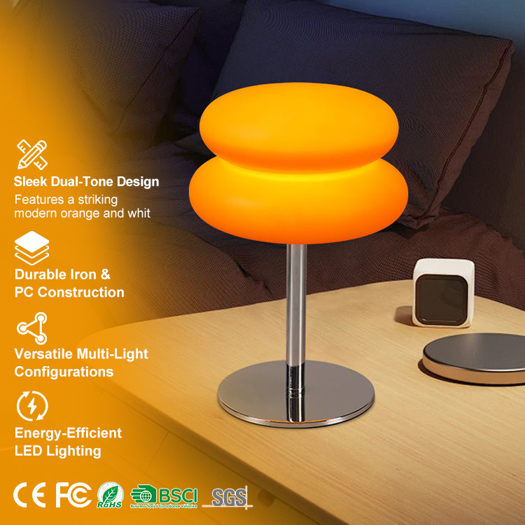 New Creative Modern Orange Table Lamp Bedside Living Room Simple Lighting Decoration Small Led Night Light