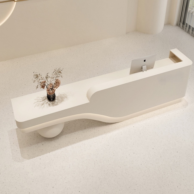Custom Luxury Reception Desk Vintage Inspired Design LED Front Panel Hotel Lobby Counter Office Salon Store