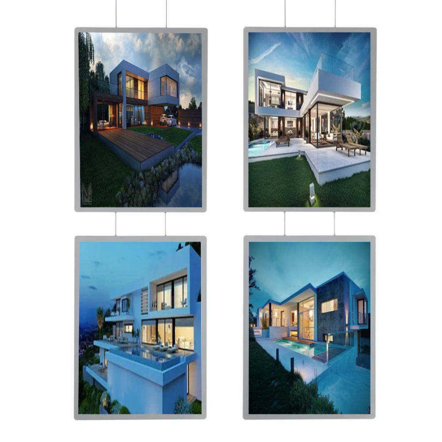 Real Estate Hanging Sign Board Crystal Acrylic LED Strip Lighting Waterproof High Brightness Customizable Color Light Box