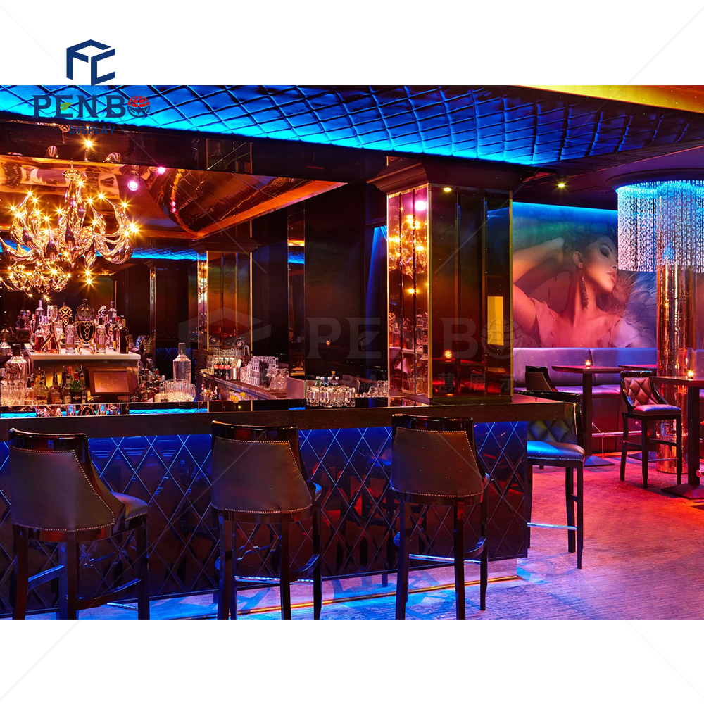 Modern Custom Lounge Furniture and Bar Counter Solutions Luxury Night Club Interior Decoration and Night Club Furniture Design