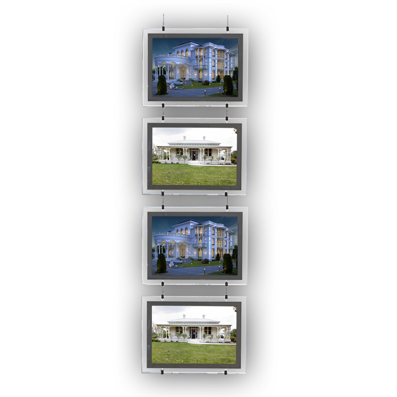 Real Estate Agent Showcase Ceiling Hanging Led Photo LED Window Display Crystal Light Box