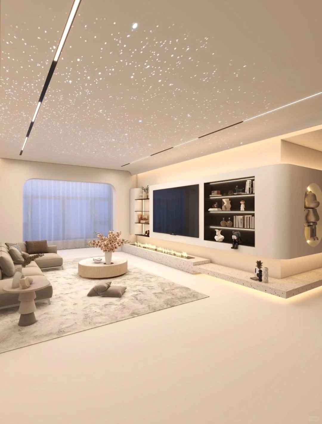 Modern Fiber Optic RGB Star Ceiling Panels 7 Color RGB Light For Living Room Or Apartment Ceiling