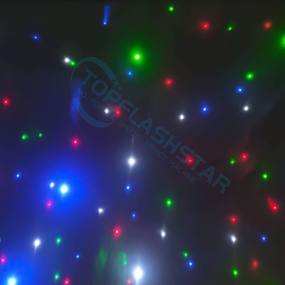 Stage Backdrops LED STAR Curtain Cloth Lights - RGBW DMX Control Double-Layer Velvet Curtain 30W for Wedding KTV Bar Photography