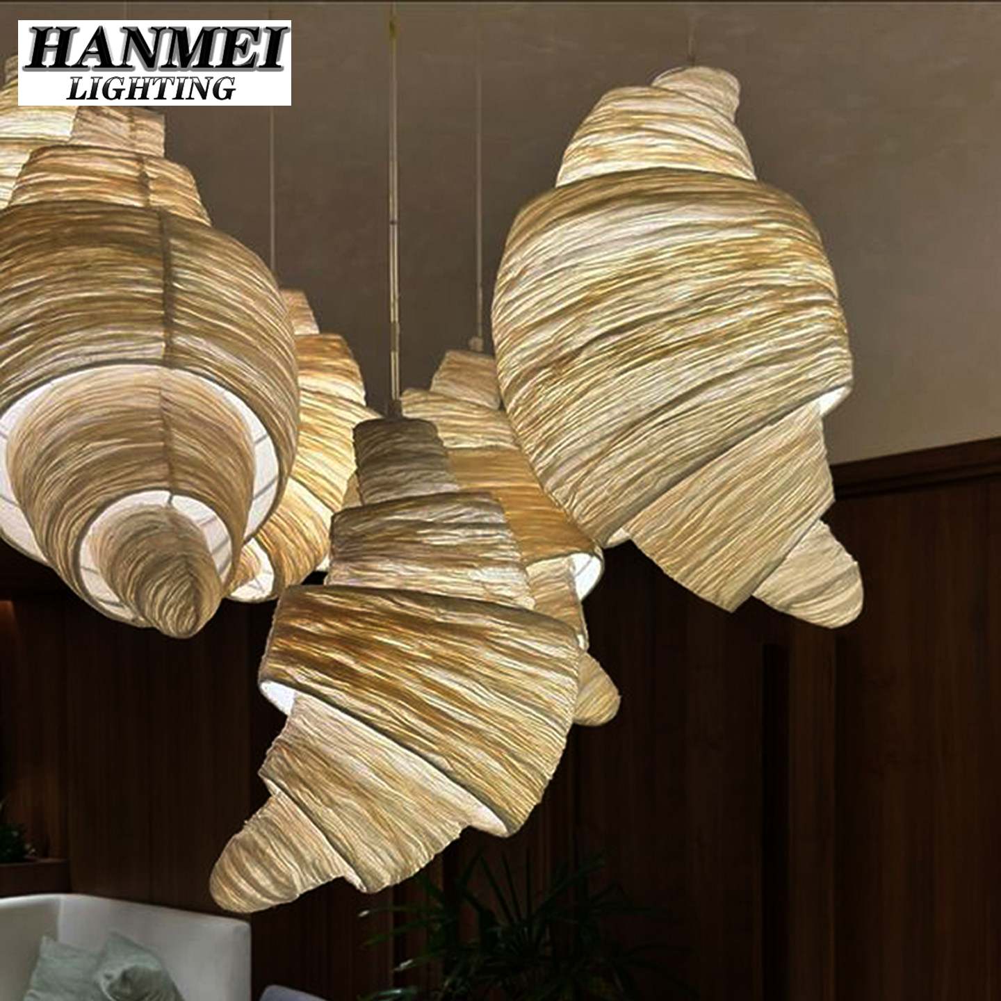 Nordic Creative Pendant Lamps Restaurant Bar Hotel Decoration Lamp Bakery Paper Chandelier Large