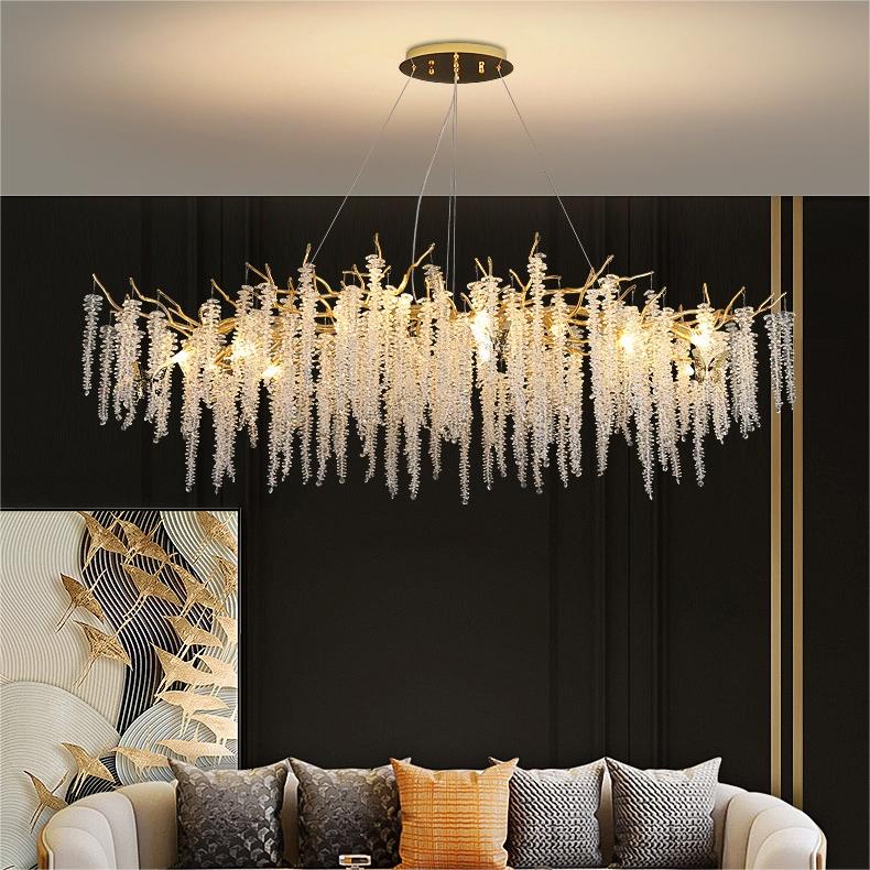 Direct Factory Sale Modern Luxury Handmade Gold Crystal Chandelier for Home Office Living Room Villa Hall Restaurant