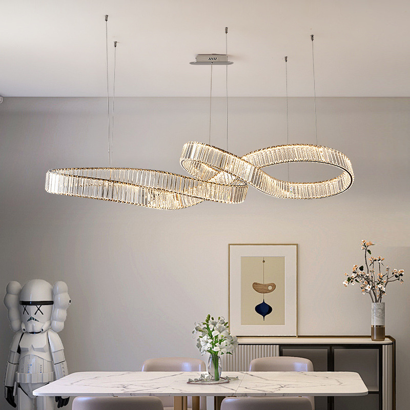 Minimalist Luxury Crystal Chandelier for Villa Duplex Dining Room Living Room Showroom Sales Office Bar Chandeliers