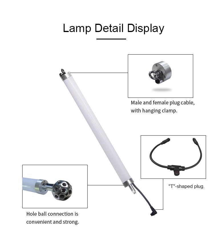 360 View Dmx 512 Control Rgb Led Meteor Tube Light