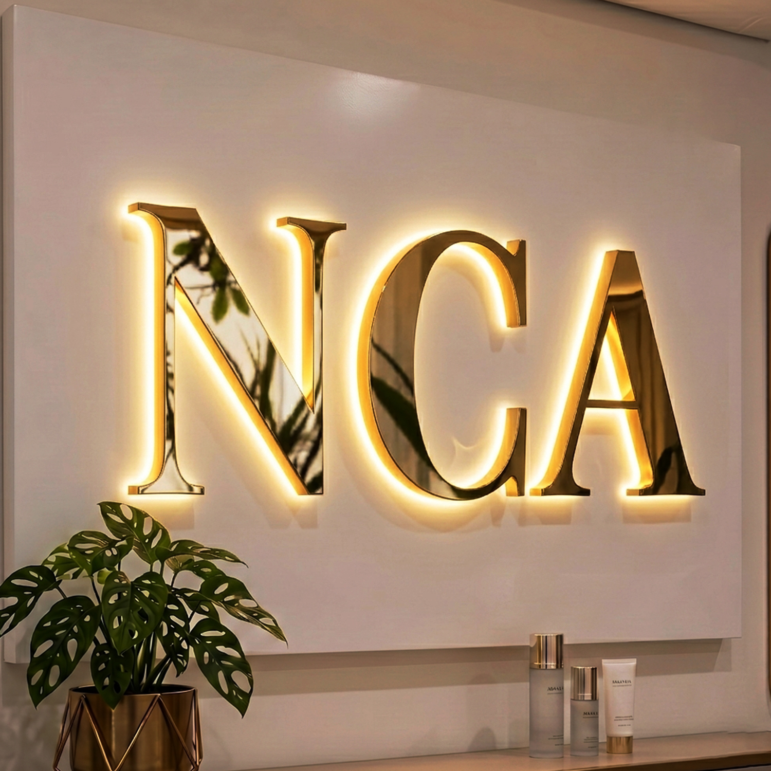 Factory Wholesale Custom Business 3d Backlit Logo Channel Wooden Acrylic Led Letters Sign For Beauty Salon