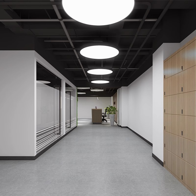 LED Solid Iron Chandelier Acrylic Shade Modern Office Shopping Mall Internet Cafe Gym Shop Bar Industrial Style Hanging Light