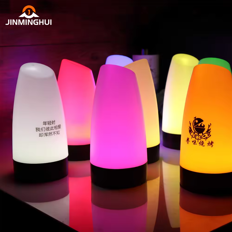 Customized High Quality Restaurant Bar Lounge Nightclub Rechargeable Seven Color Led Table Lamp for VIP Service