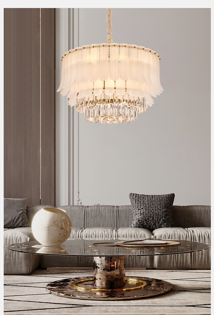 Aosihua Design Hong Kong-Style Luxury Chandelier Gold Finish Iron Dimmable Warm White Hotels Indoors Nordic Restaurant Light