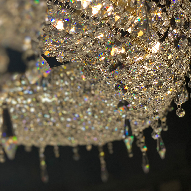 Modern Style Customizable Luxuriant Chandelier Villa Hanging Light Sales Office Kitchen Crystal Pendant Light