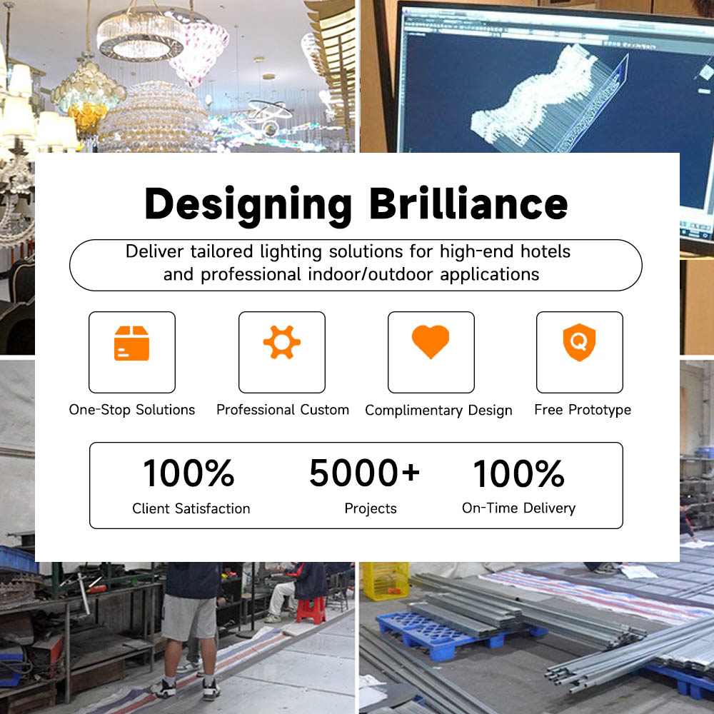 Free Design Custom Engineering Chandeliers for Hotel Conference Hall Building Reception Commercial Luxury Pendant Light