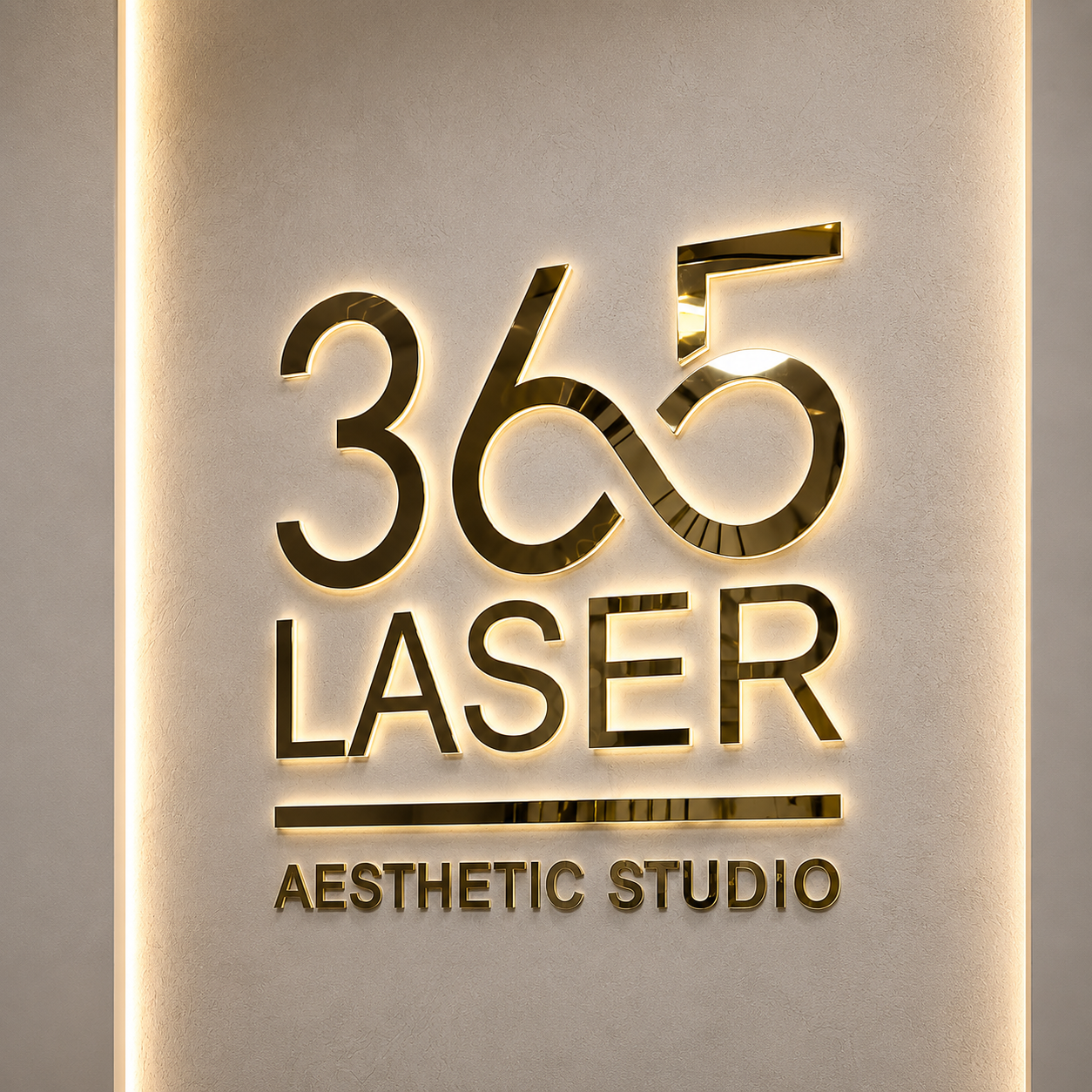 Custom Wholesale Acrylic LED Logo Sign Lighted Letters Gold Wall Signage Illuminated Business Sign For Salon Boutique Spa