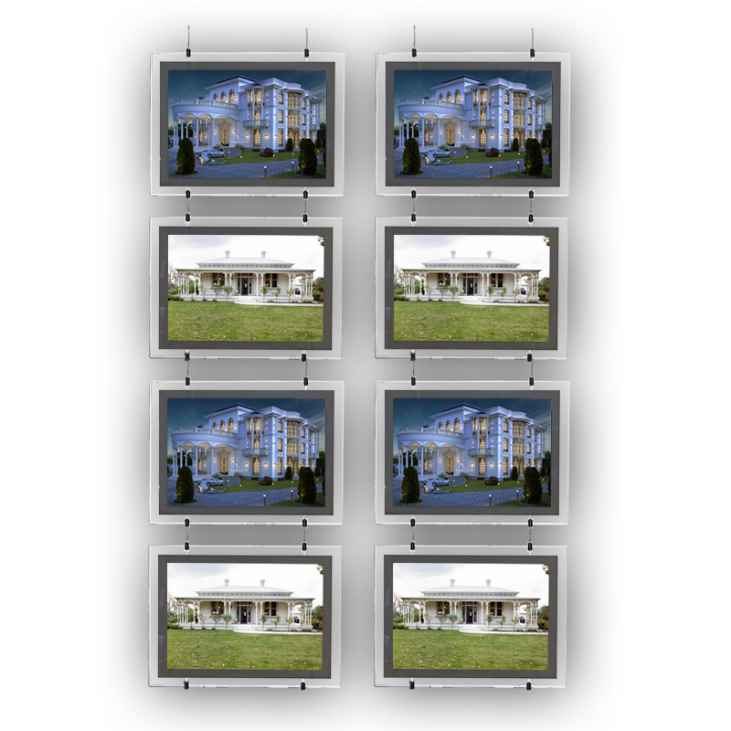 Real Estate Agent Showcase Ceiling Hanging Led Photo LED Window Display Crystal Light Box