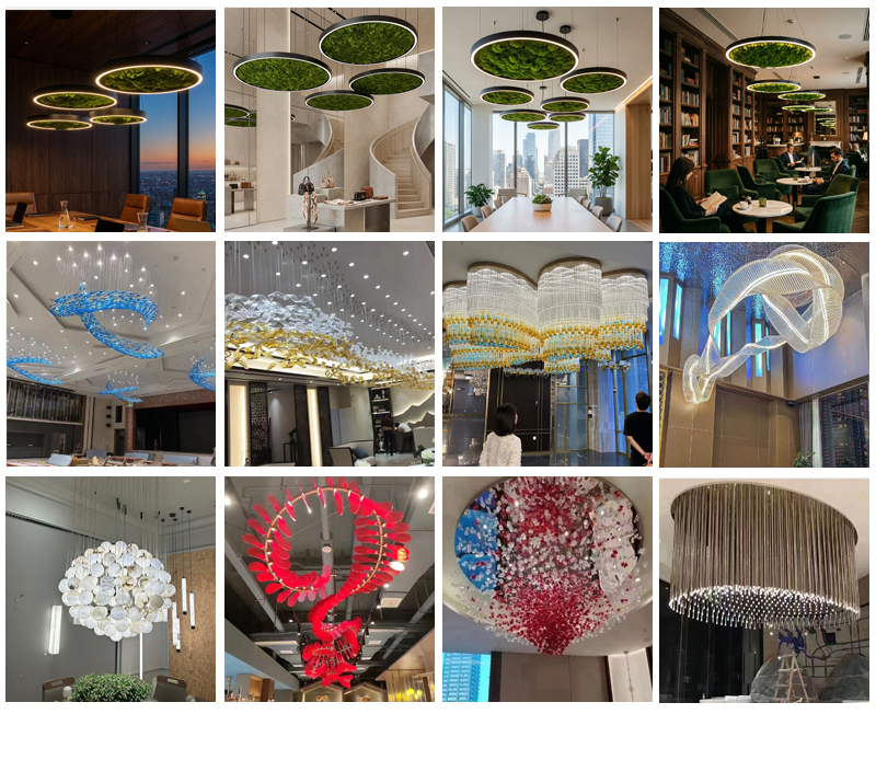 Modern RGB LED Chandelier Atmospheric Decor Smart Color Changing Pendant Light