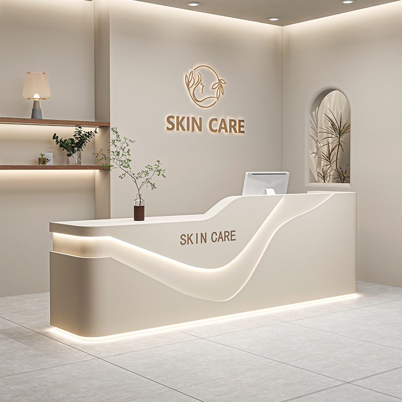 2025 New Painting Simple Beauty Salon Reception Desk Clothing Store Small Bar Table Register Customization