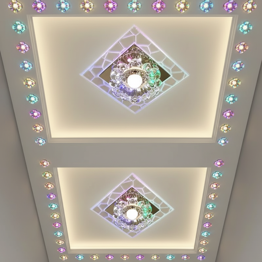 LED Colorful Dimmable IP44 Modern Crystal Ceiling Light for Living Room Corridor/Aisle Balcony/Entrance Hotel Apartment KTV/Bar