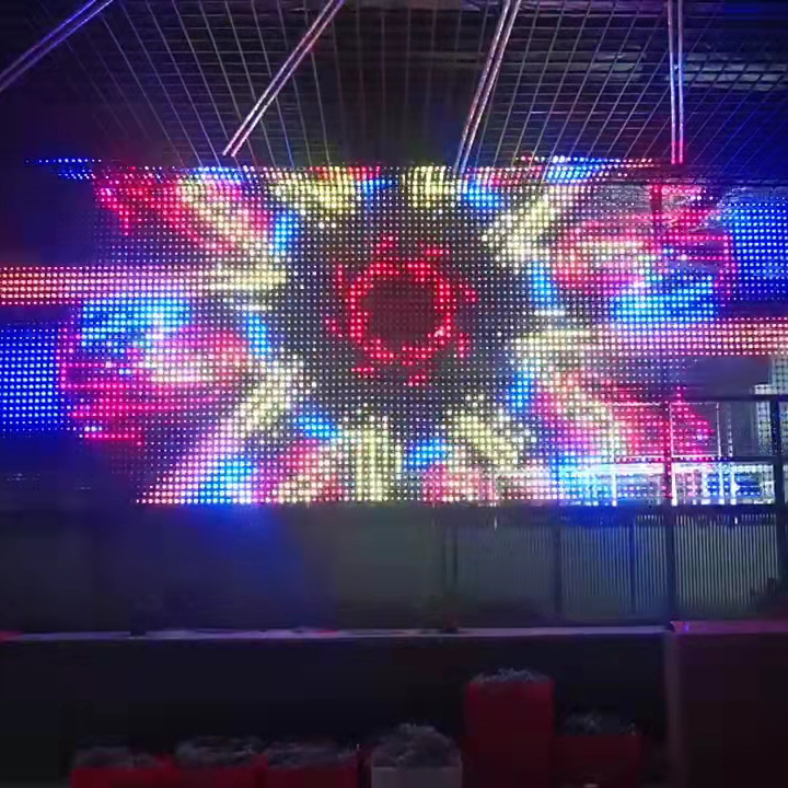 Flexible LED Mesh Screen Pixel Night Club Bar &amp; Lounge Light RGB Fresnel Lights IP67 Rated High CRI 95 Dimmable 2400 Nits DC 12V