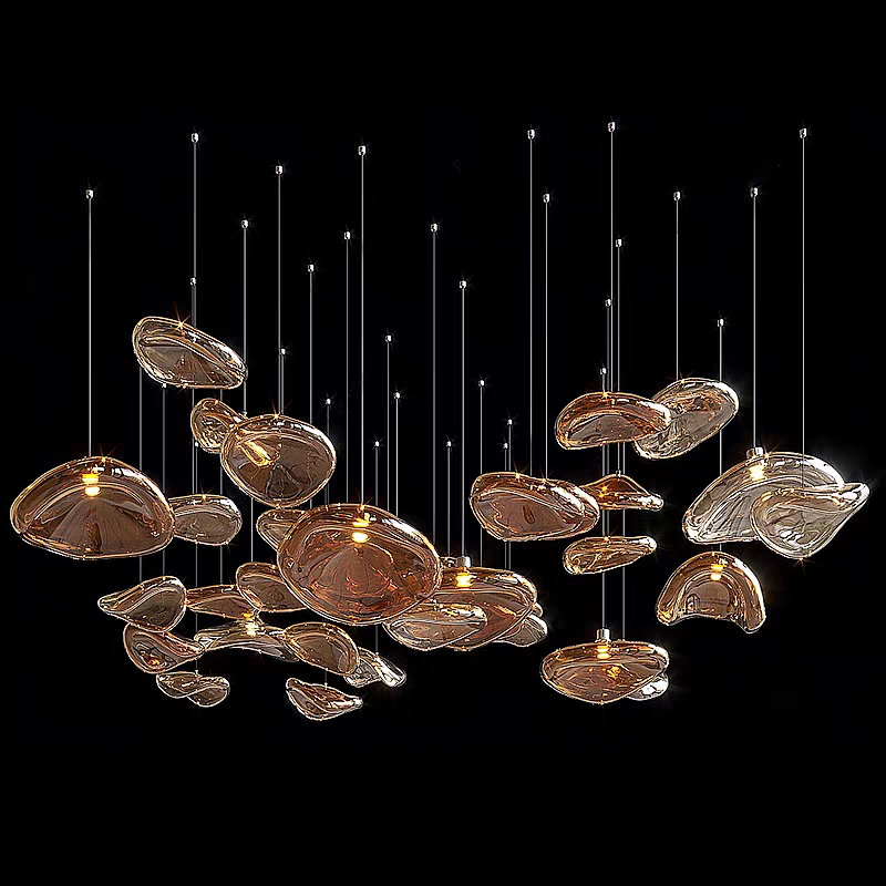 VEKO Modern Chandeliers Pendant Lights Art Glass Hotel Lobby Chandelier Public Airport Project Chandelier