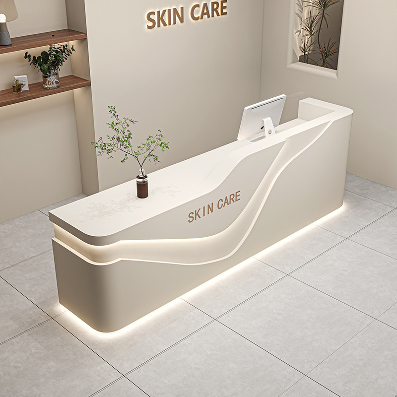 2025 New Painting Simple Beauty Salon Reception Desk Clothing Store Small Bar Table Register Customization