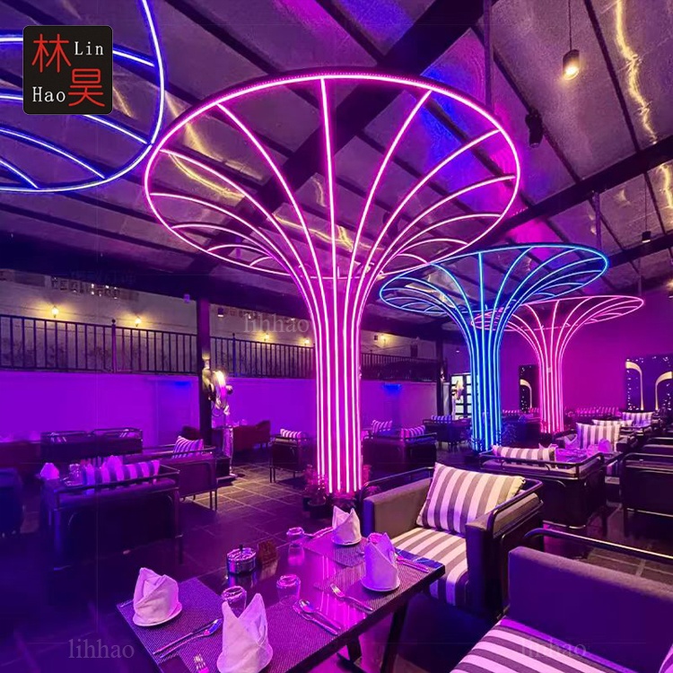 Modern LED Design Dynamic DMX Pillar Light Hotel Restaurant Corridor Bar Nightclub Wedding KTV Hall Atmosphere-Easy Embossed