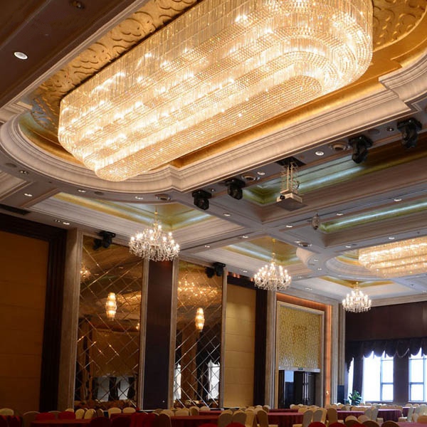 Large Customize Led Lights Hotel Project Lighting Crystal Ceiling Light for Lobby
