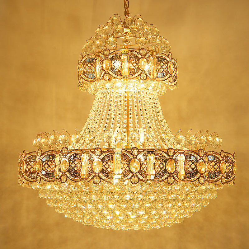 villa retest building living room large Luxury custom led gold mosque crystal chandelier light